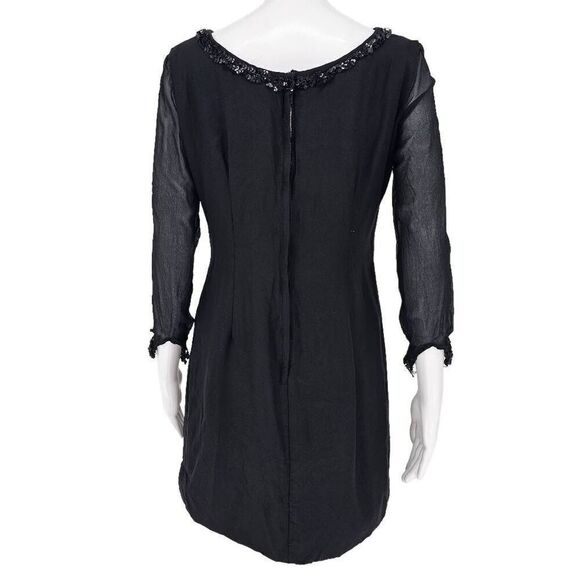 Vintage 80's Gothic Midi Dress Black S - Picture 2 of 9